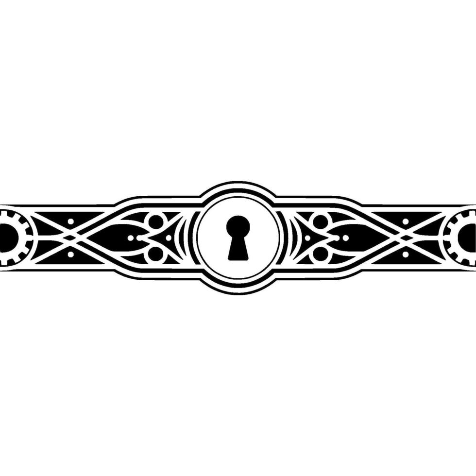 Elegant Keyhole with Ornate Border - Illustration vector