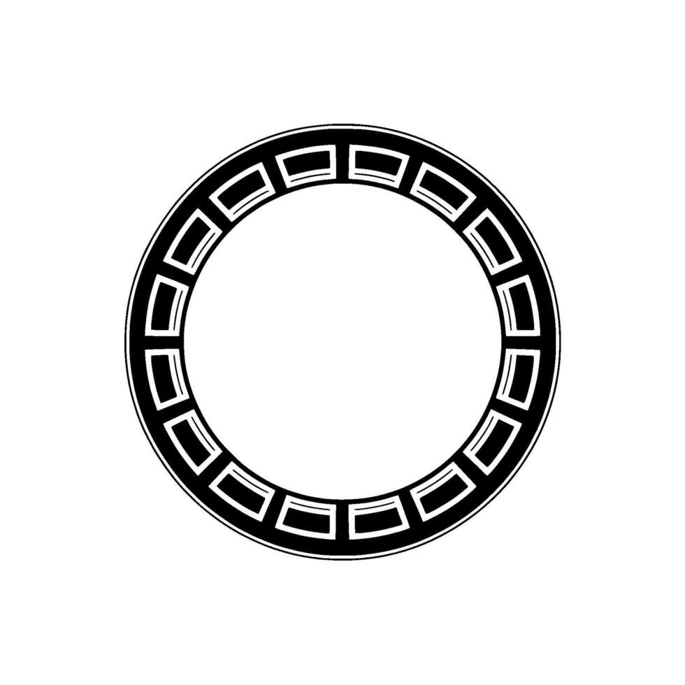 Geometric Circular Border, Black and White, Minimalist Element vector