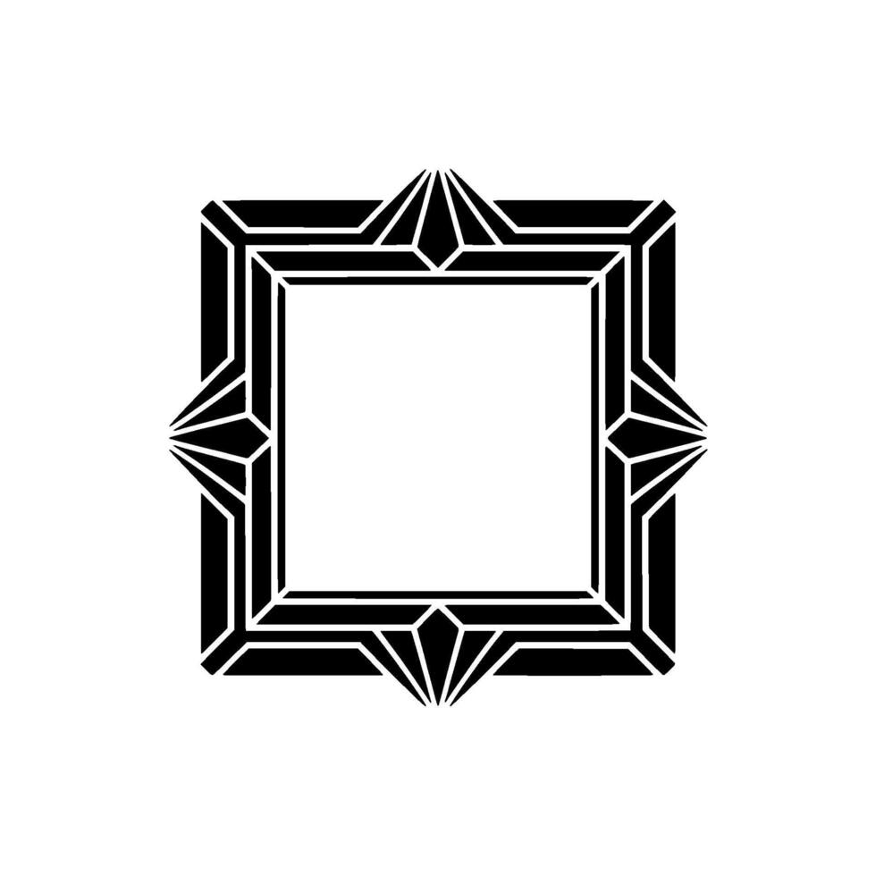 Geometric Art Deco Frame - Minimalist on White Background vector