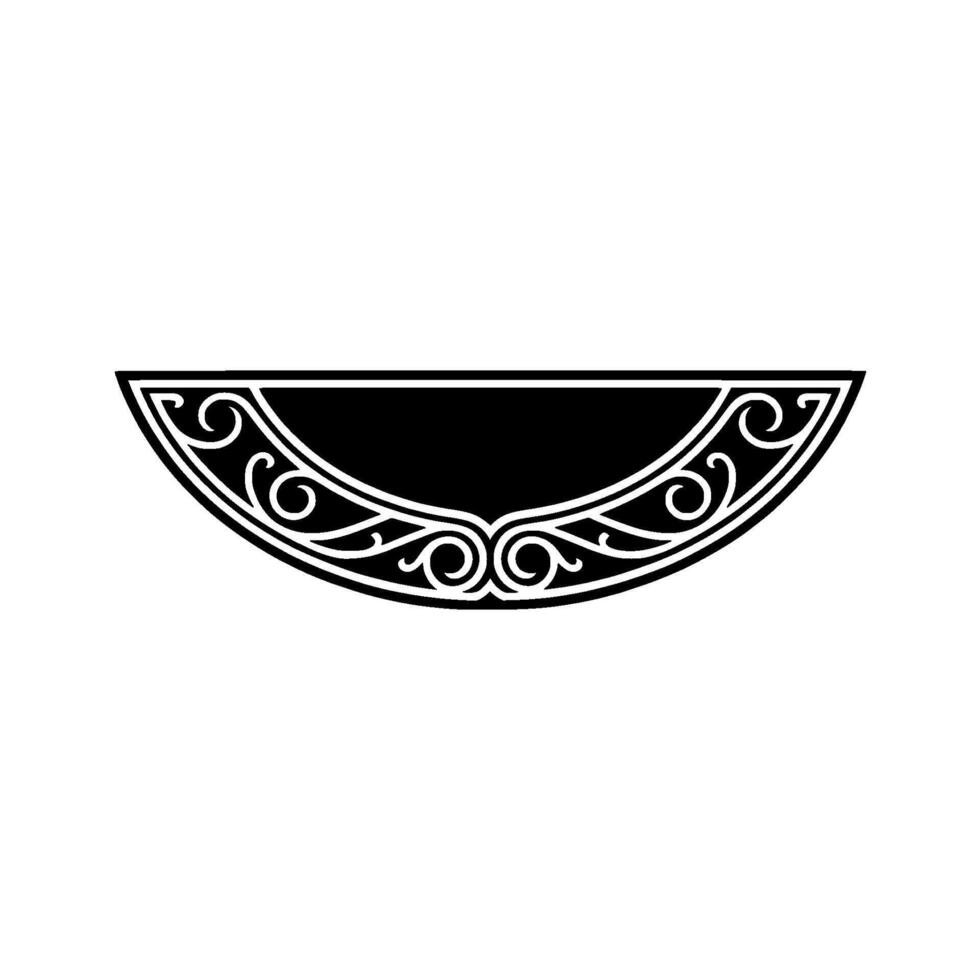 Minimalist Decorative Crescent in Black White, , , Isolated vector