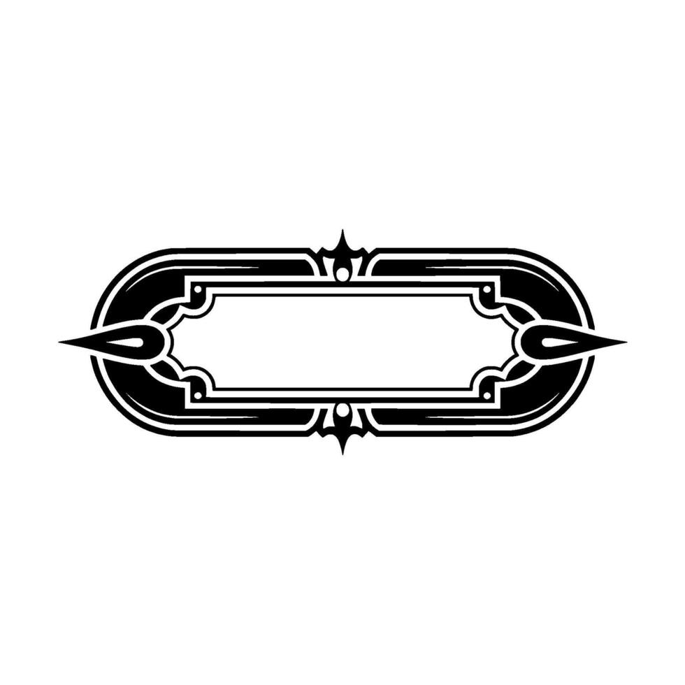 Ornate Black Oval Frame on White, Elegant Vintage vector
