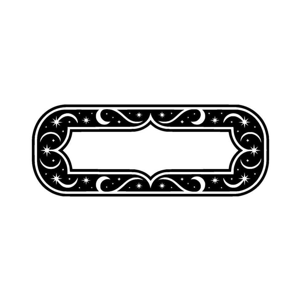 Celestial Frame , Decorative Border with Stars and Moons, Isolated vector