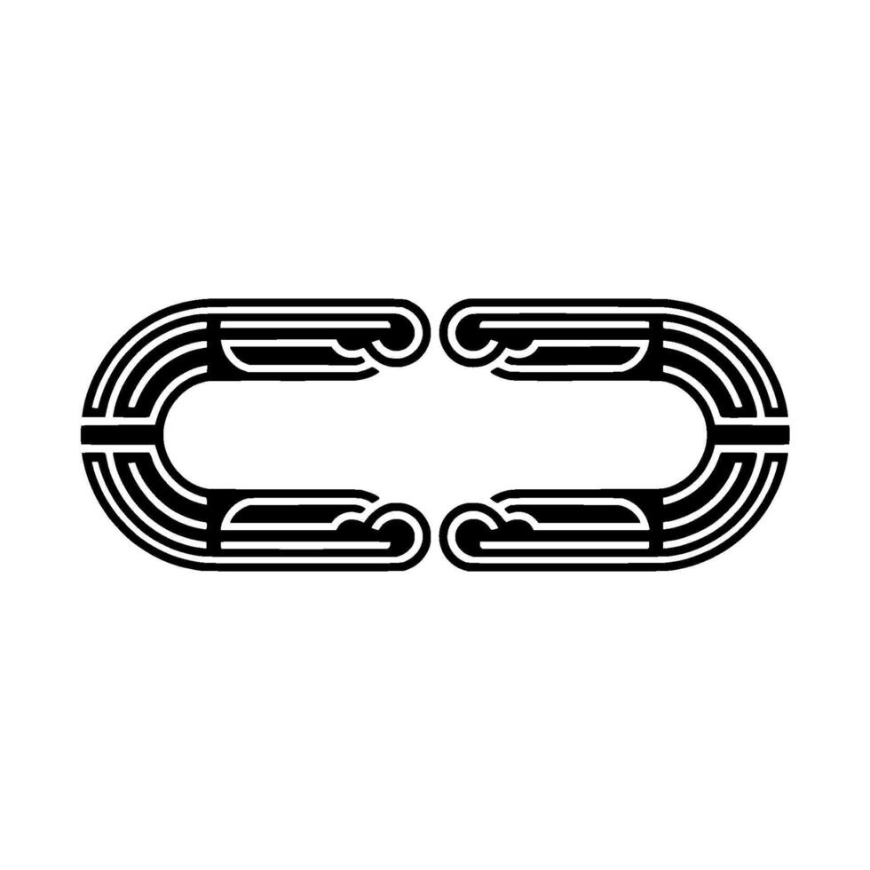 Art Deco Link - Black and White vector