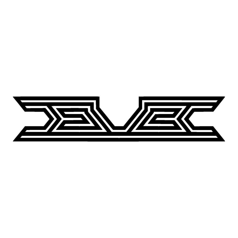 Geometric Black Line Art Border Element on White Background vector