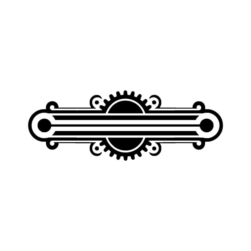 Elegant Black White Deco-Inspired Ornament vector