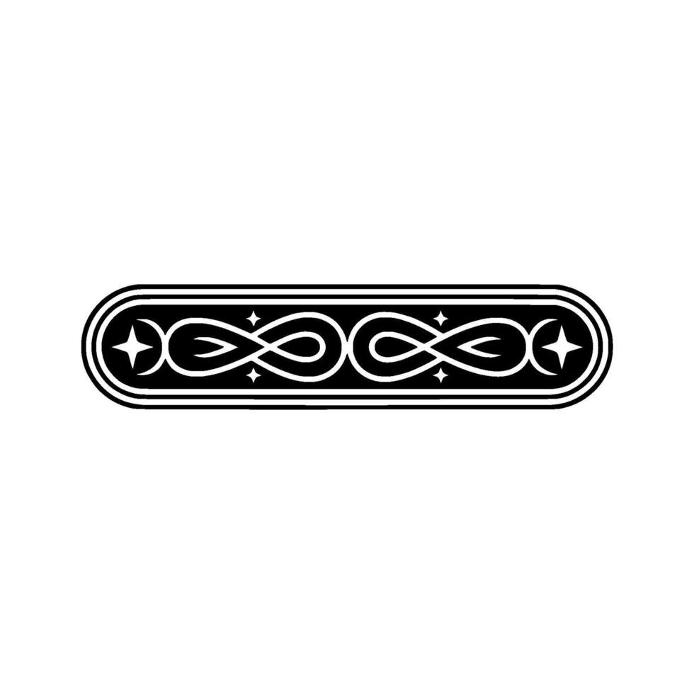 Ornate Black and White Border Element Celtic Knot on Pale Gray Background vector