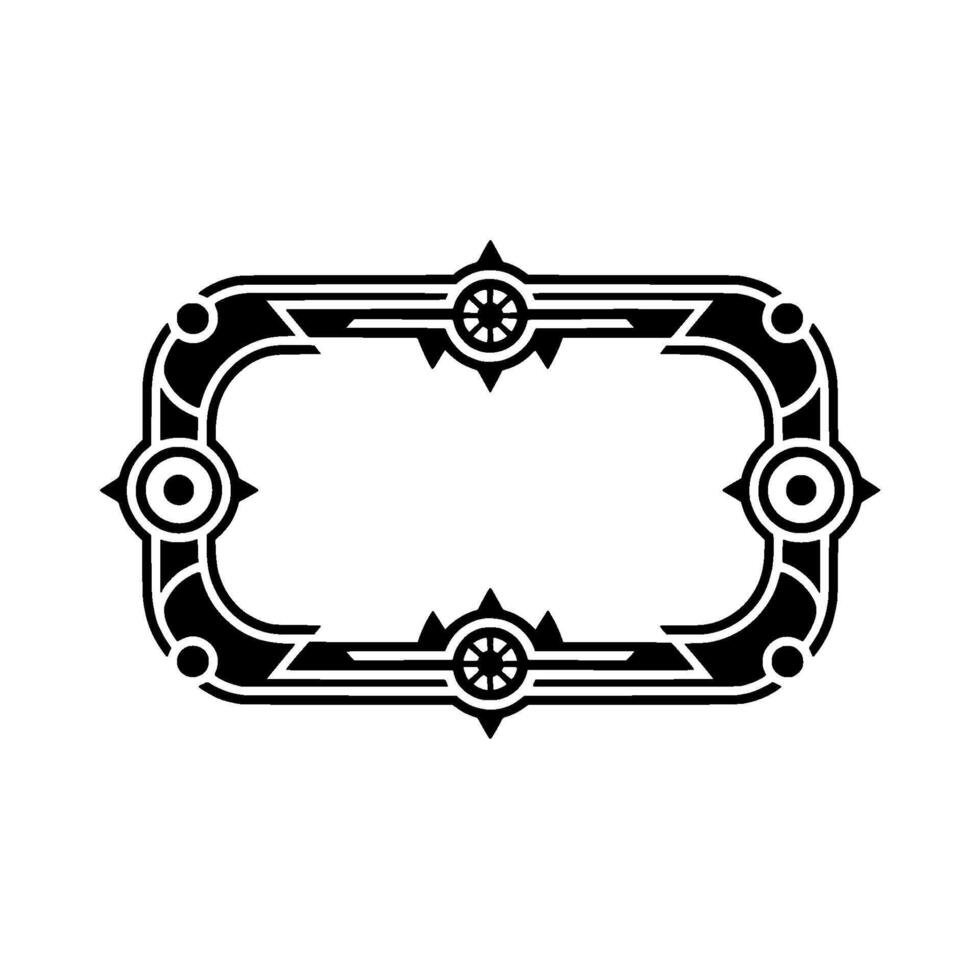 Art Deco Frame, Black and White, Decorative Element vector