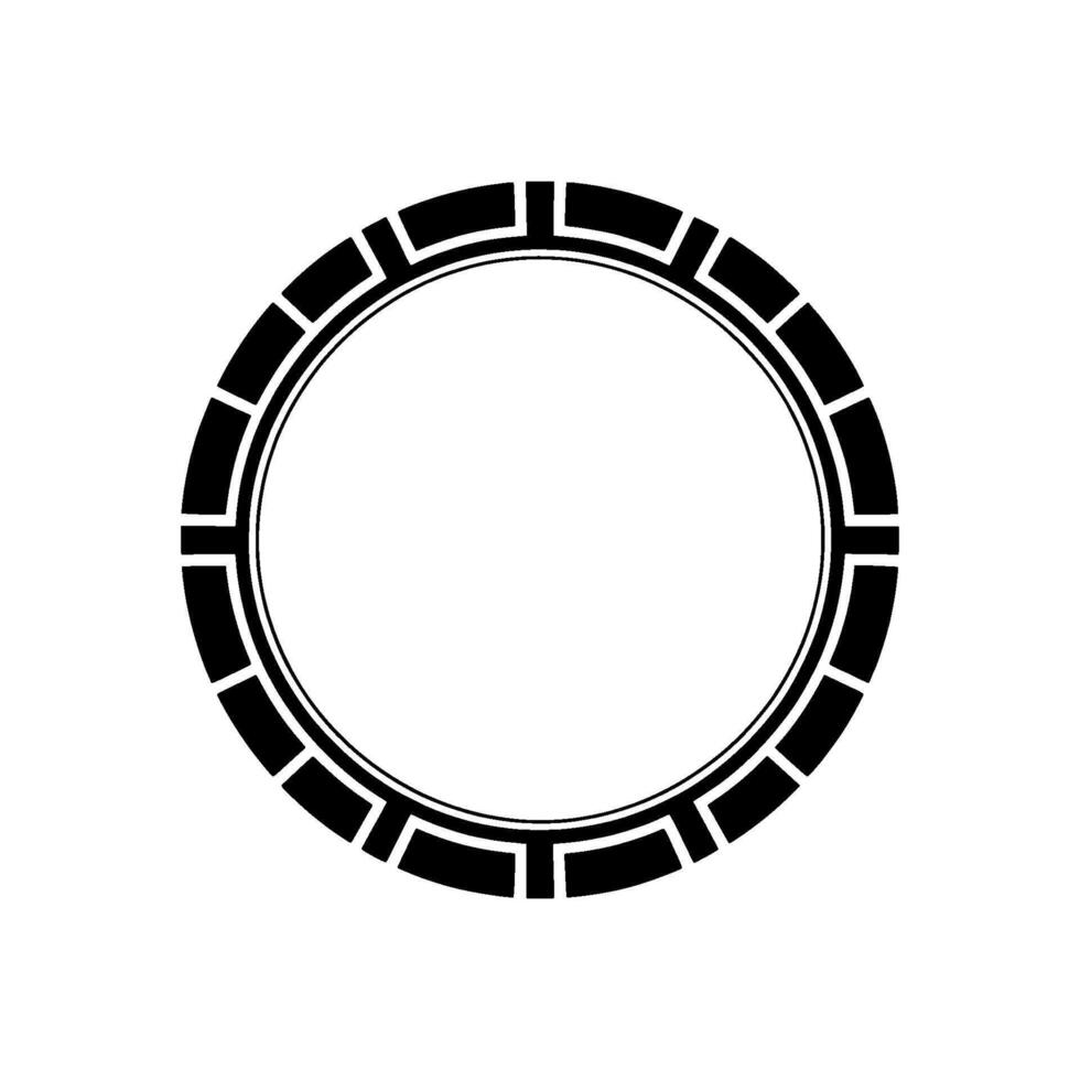 Geometric Circular Black White Minimalist vector