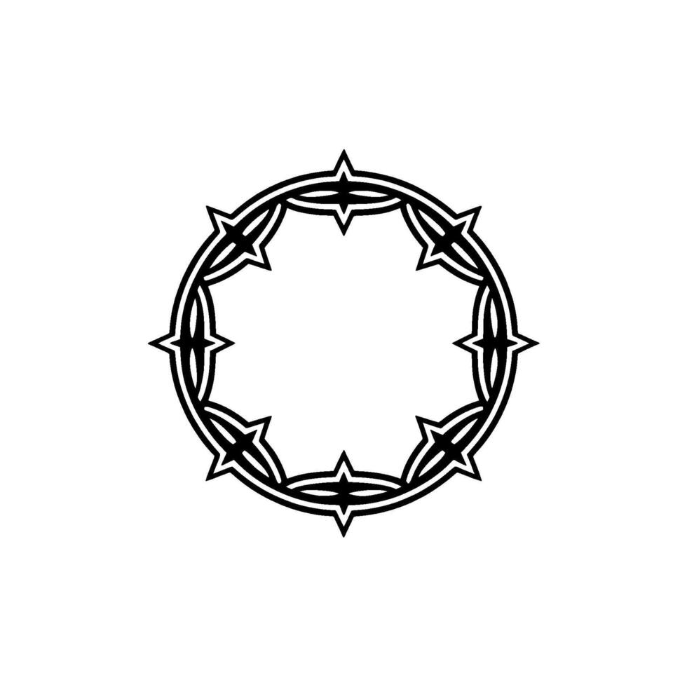 Abstract Circle Black and White Geometric Border vector
