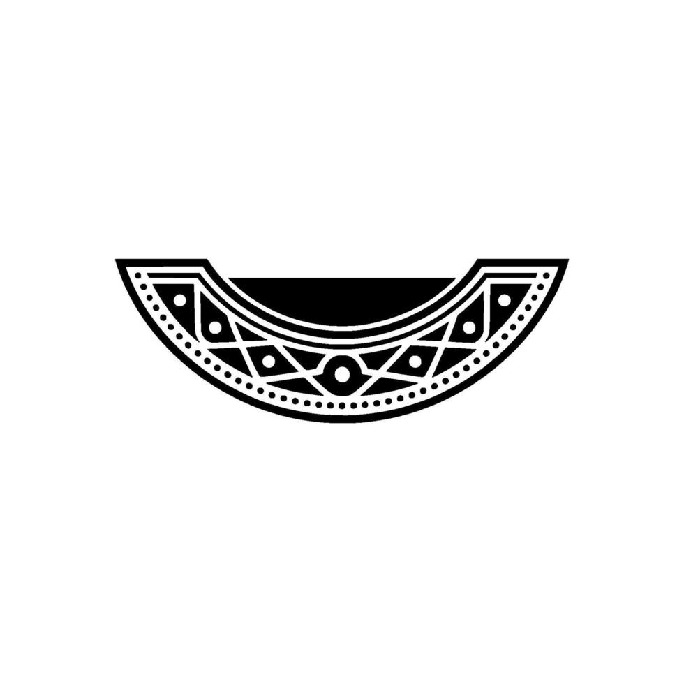 Decorative Geometric Semi-Circle Black and White vector