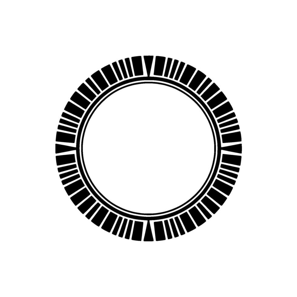 Geometric Black Circular Frame on White Background vector