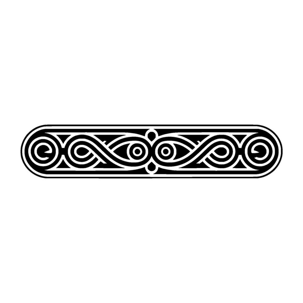 Ornate Celtic Border , Black and White Ornament on White Background vector