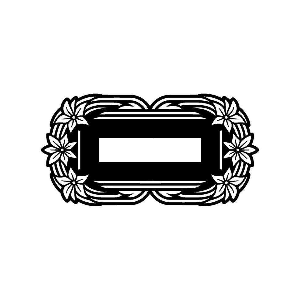 Black White Floral Emblem - Elegant for Branding, Invitations vector