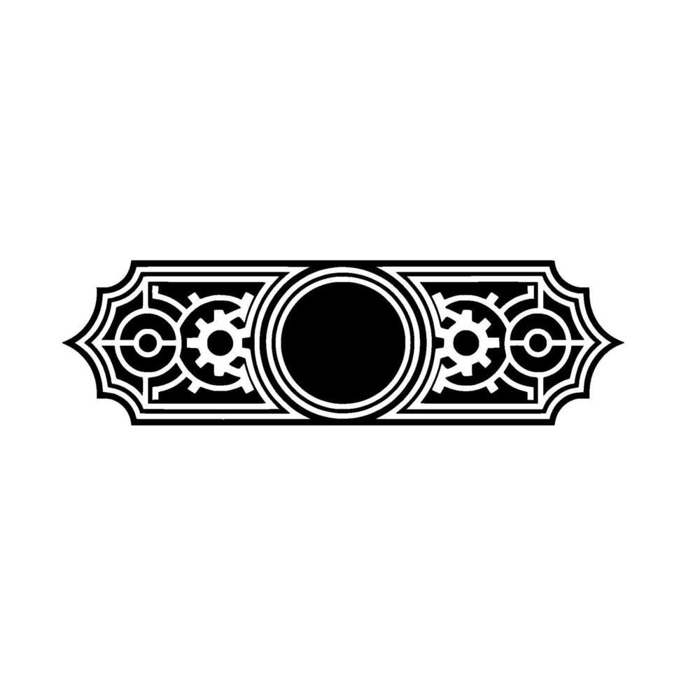 Geometric Black White Ornament - Modern Steampunk Style vector
