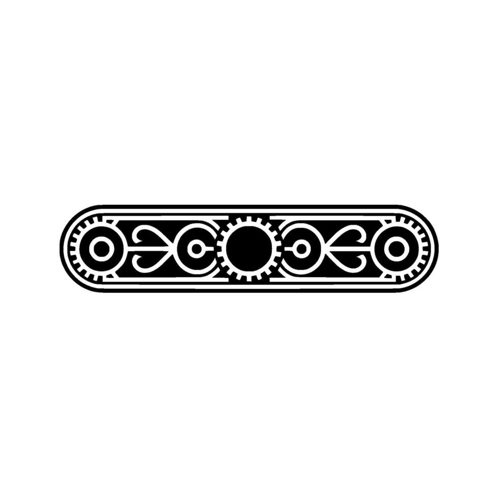 Decorative Black and Silver Ornamental Border, Art Deco Style vector
