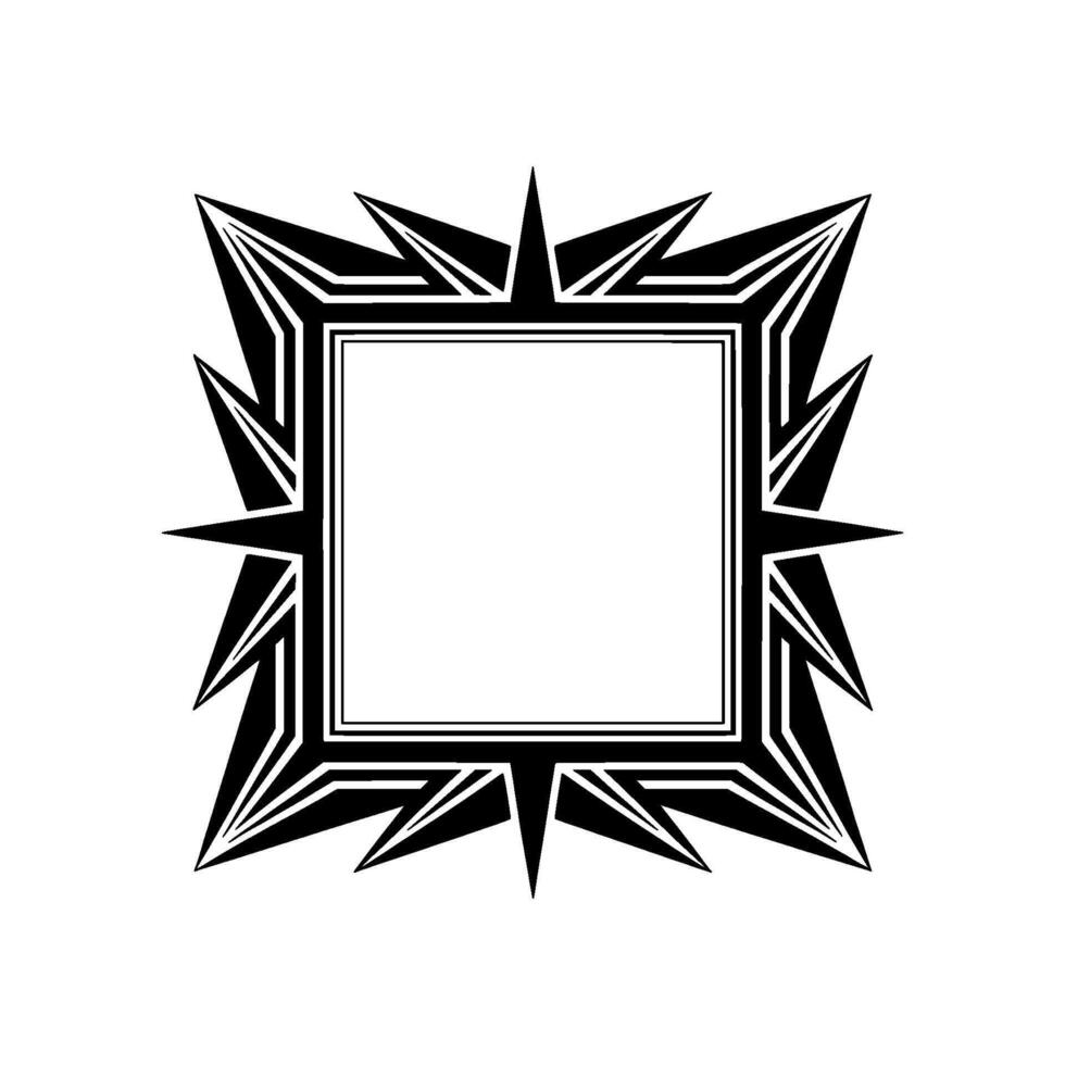 Art Deco Frame, Black and White Geometric on Light Background vector