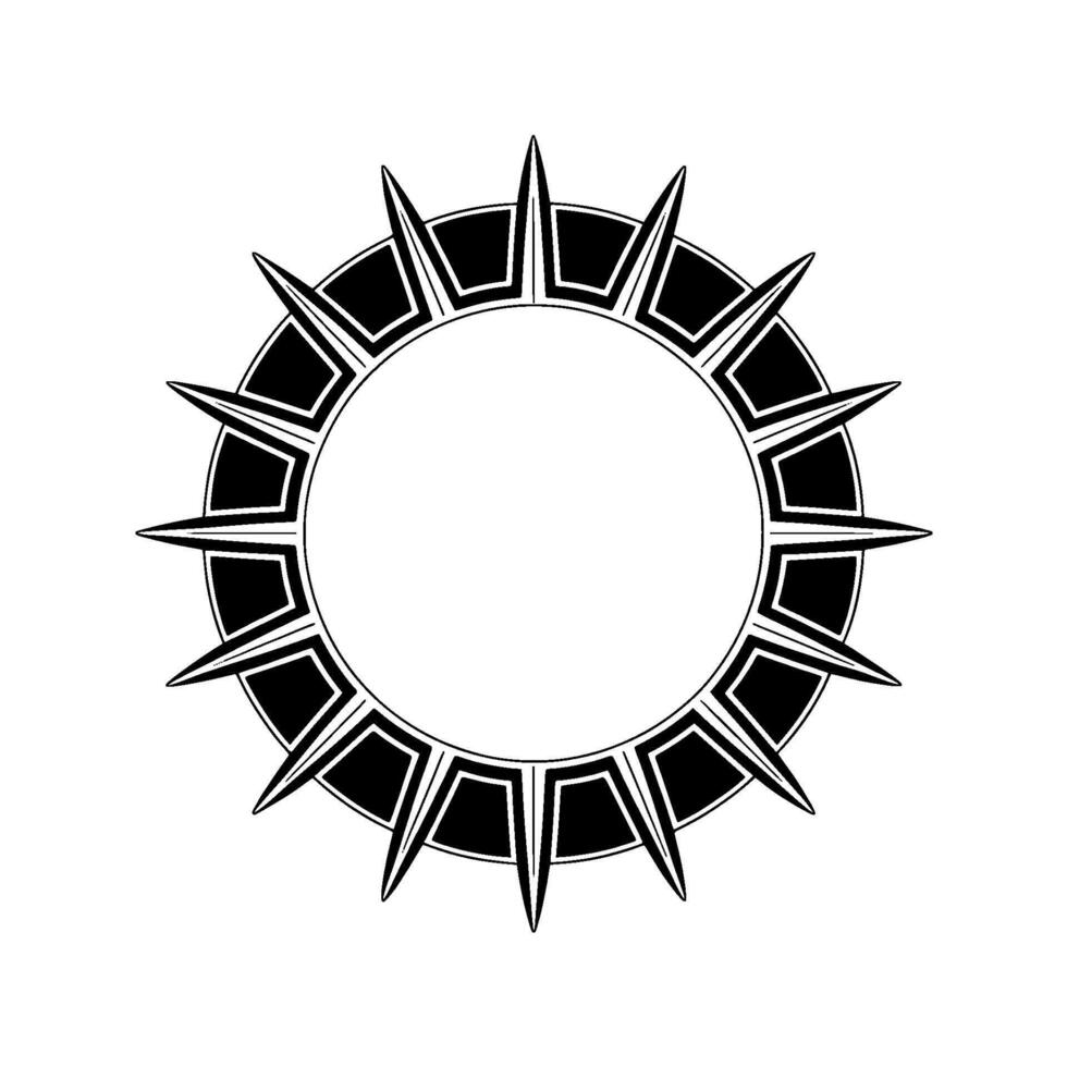 Geometric Sunburst , Black and White , Elegant and Modern Style vector
