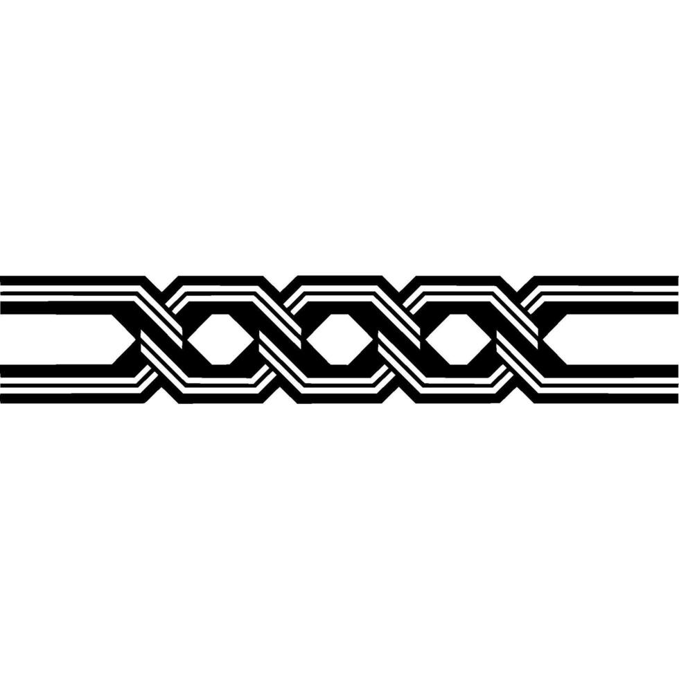 Geometric Chain Border Monochrome Elegance, Repeating Pattern vector