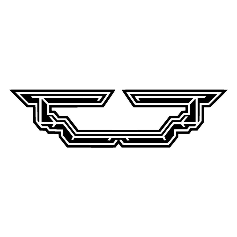 Geometric Emblem Abstract Black and White vector