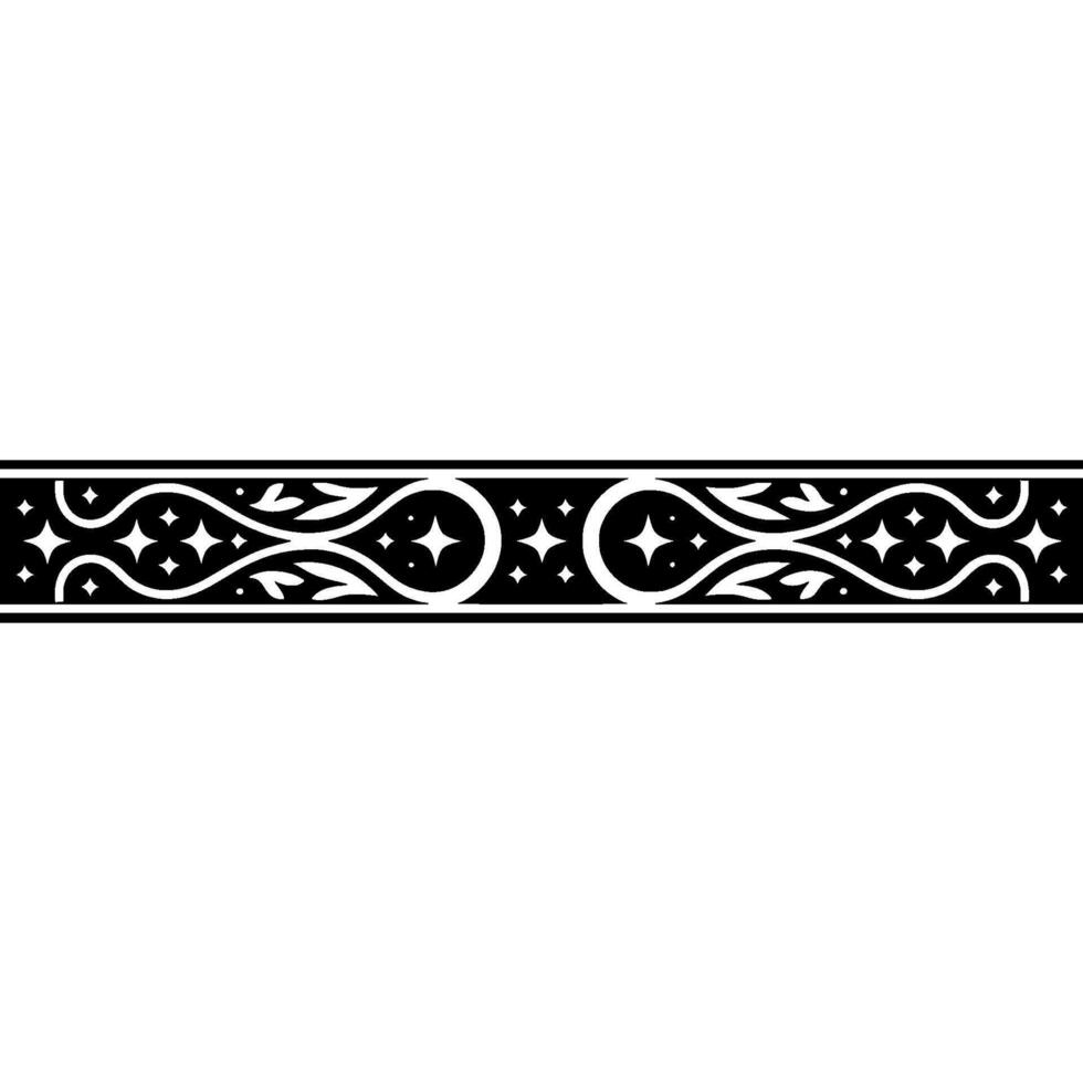 Elegant Black White Decorative Border with Star Elements vector