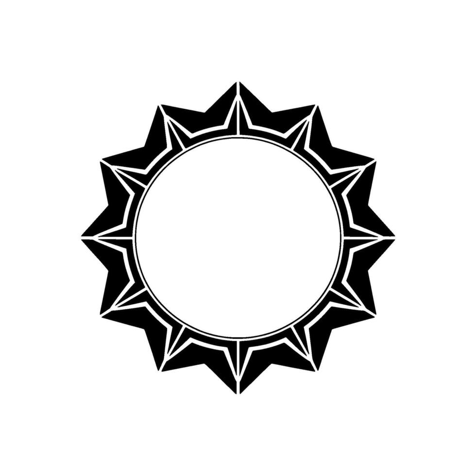 Geometric Sunburst Frame on White Background vector