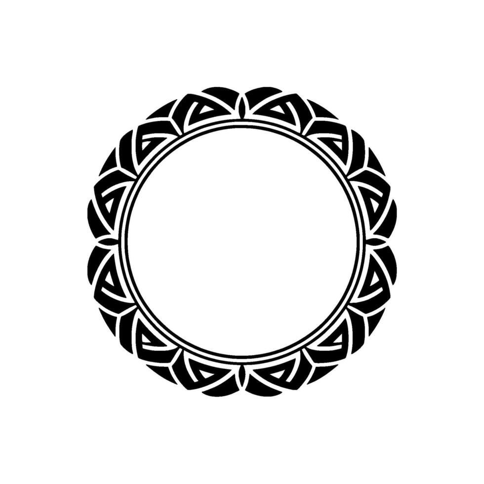 Geometric Celtic Knot Circle Frame - Minimalist Element vector