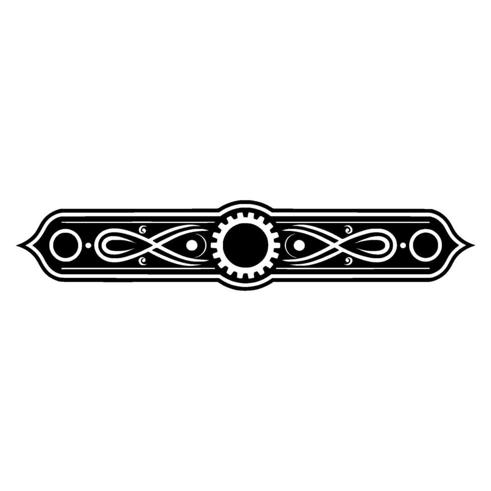Geometric Ornament, Decorative Border in Black on White Background vector