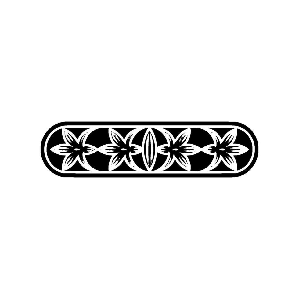 Elegant Floral Border, Decorative Element in Black, White, and Gray vector