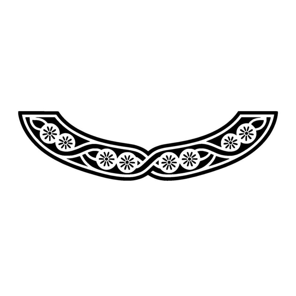 Elegant Black White Floral Curve Ornament vector