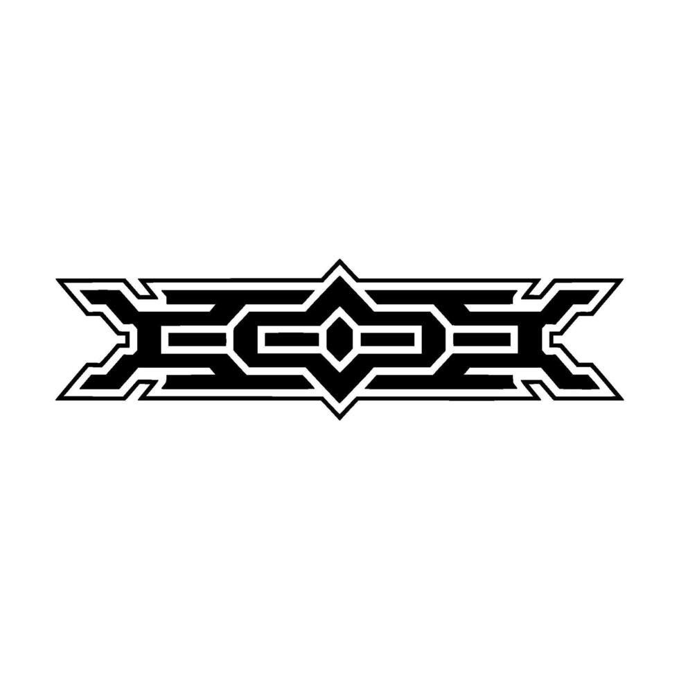 Geometric Symmetry Black and Silver Abstract Element on White vector