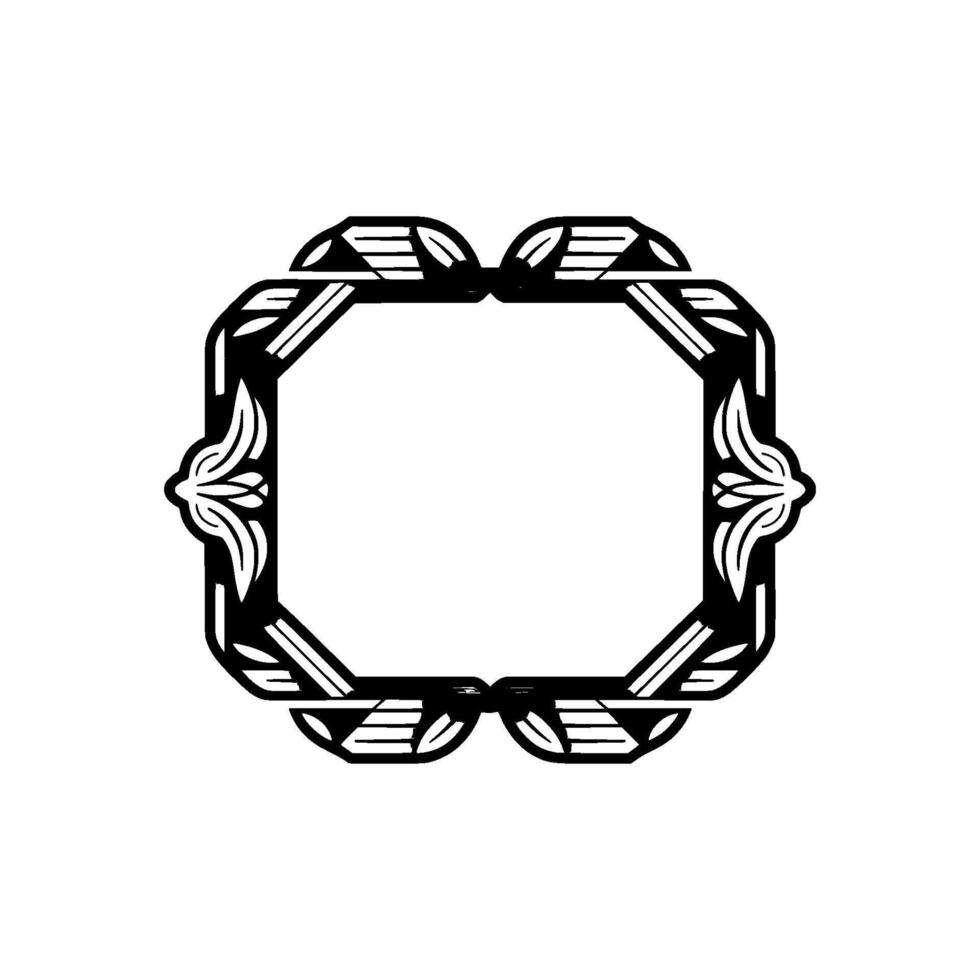 Art Deco Frame in Black and White - Elegant Ornamental vector
