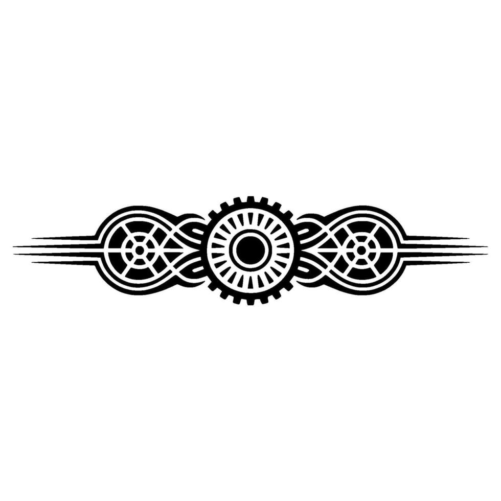 Steampunk Gear and Ornament , Minimalist vector