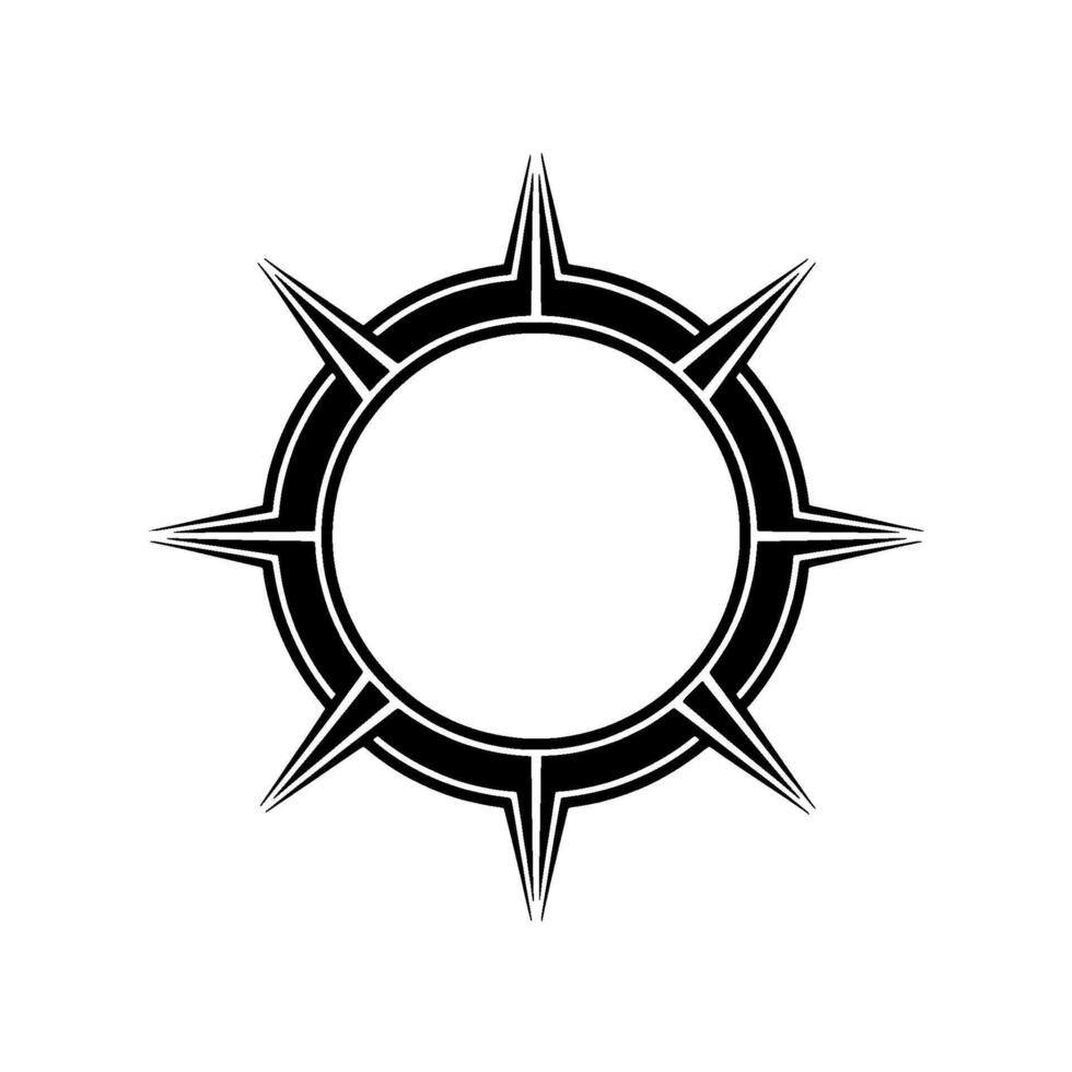 Geometric Circular Ornament with Spikes, Modern Element vector