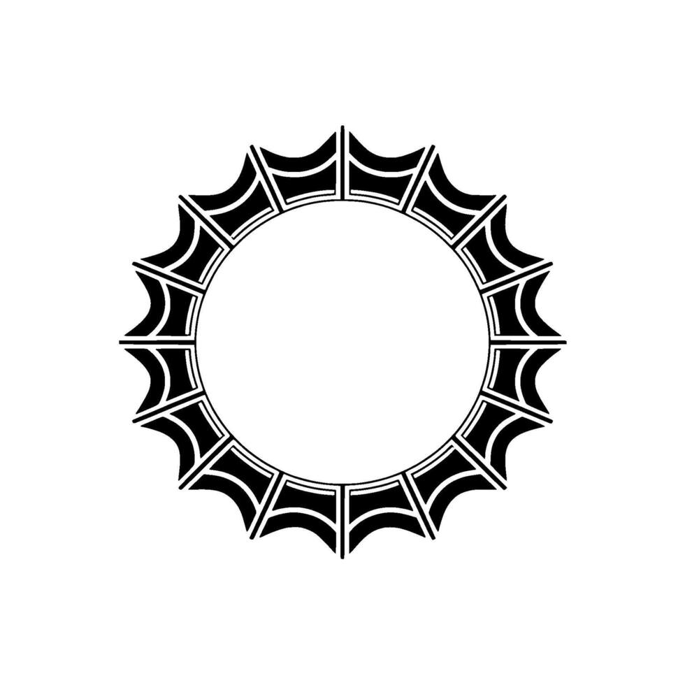 Geometric Sunburst Border Element, Minimalist Black and White vector