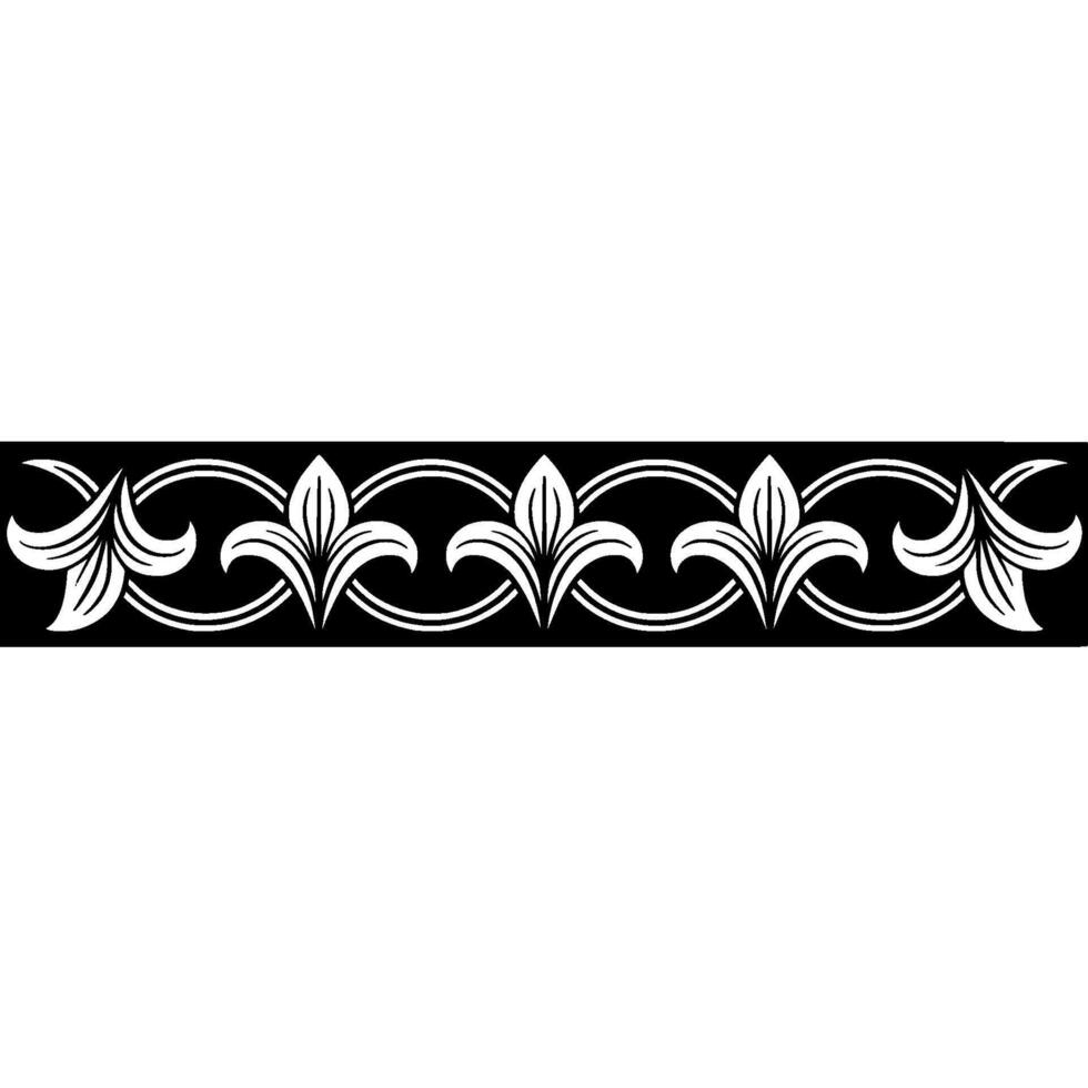 Elegant Fleur-de-lis Border , Monochrome , Decorative Element vector
