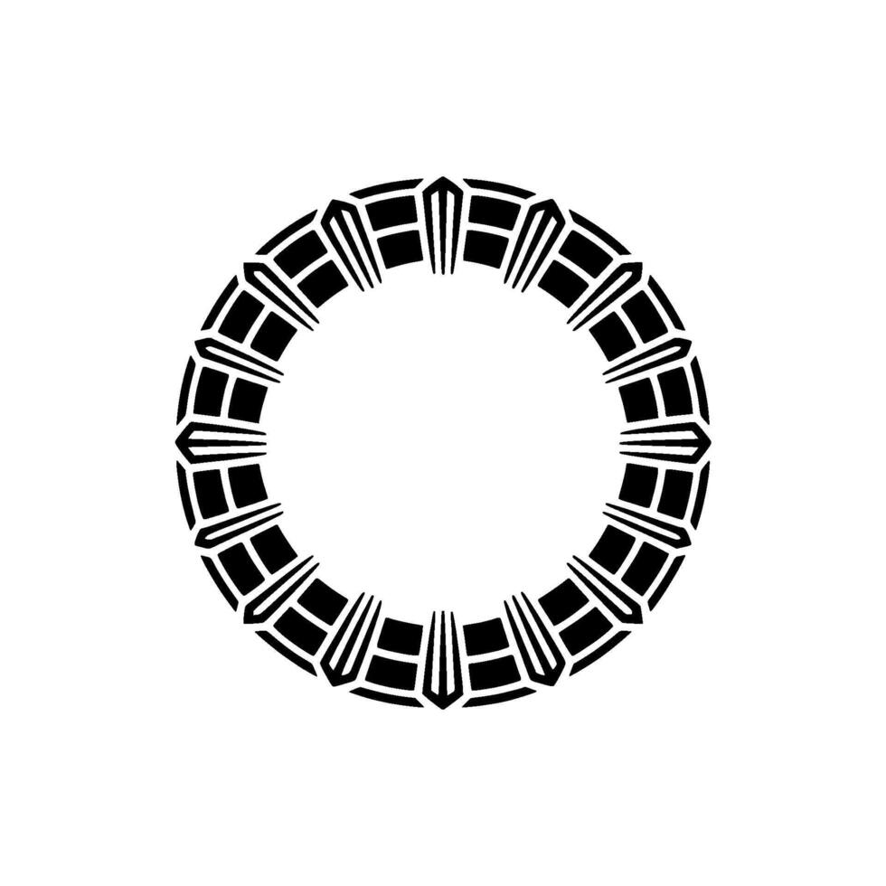 Geometric Black and White Circular Pattern vector
