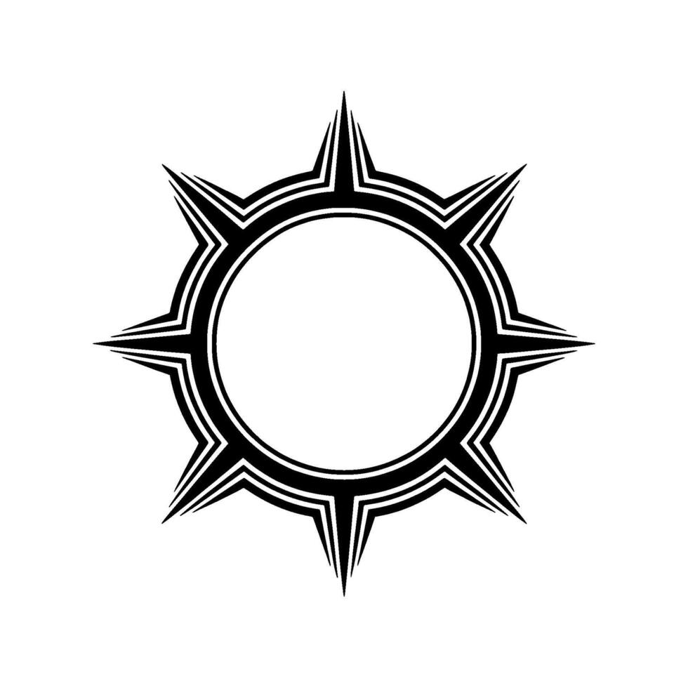 Geometric Sunburst - Minimalist Black and White vector