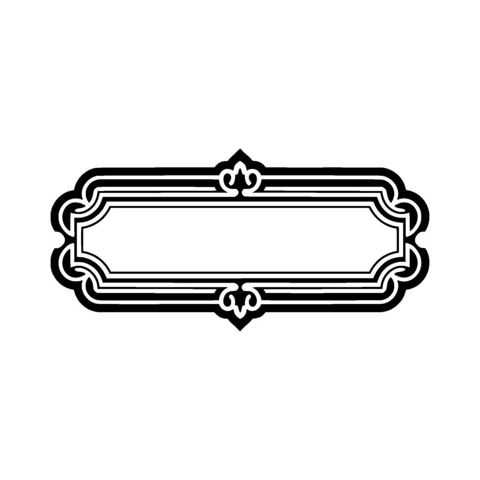Elegant Black and White Label , Decorative Frame, Illustration vector
