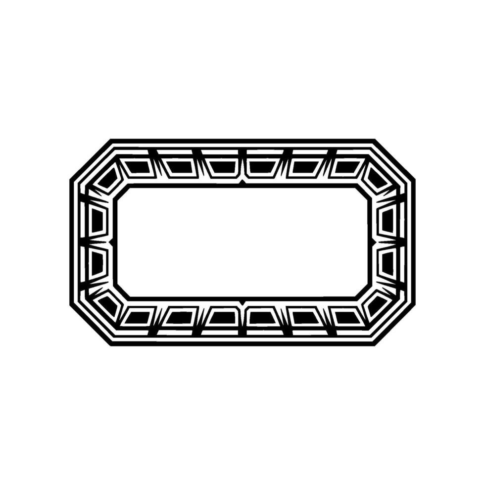 Geometric Black Frame on White Background - Minimalist vector