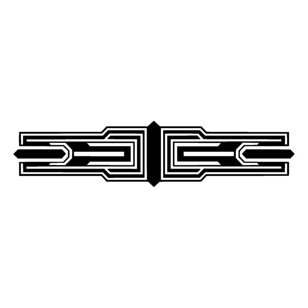 Art Deco Linear Border, Black and White Geometric vector
