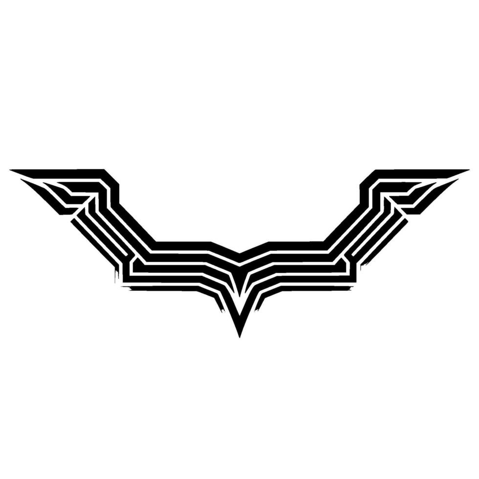 Geometric Batwing , Minimalist, , Monochromatic on White vector