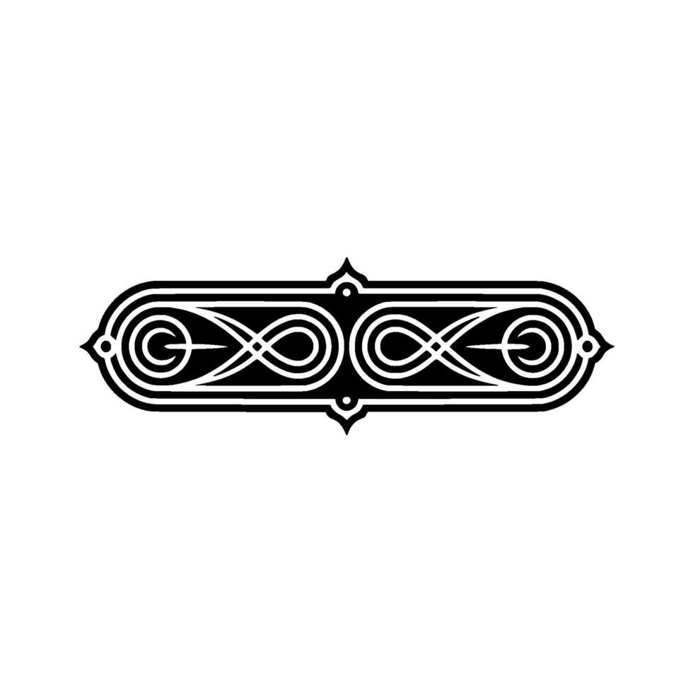 Elegant Decorative Ornament Black White, Repeating Infinity Motif vector