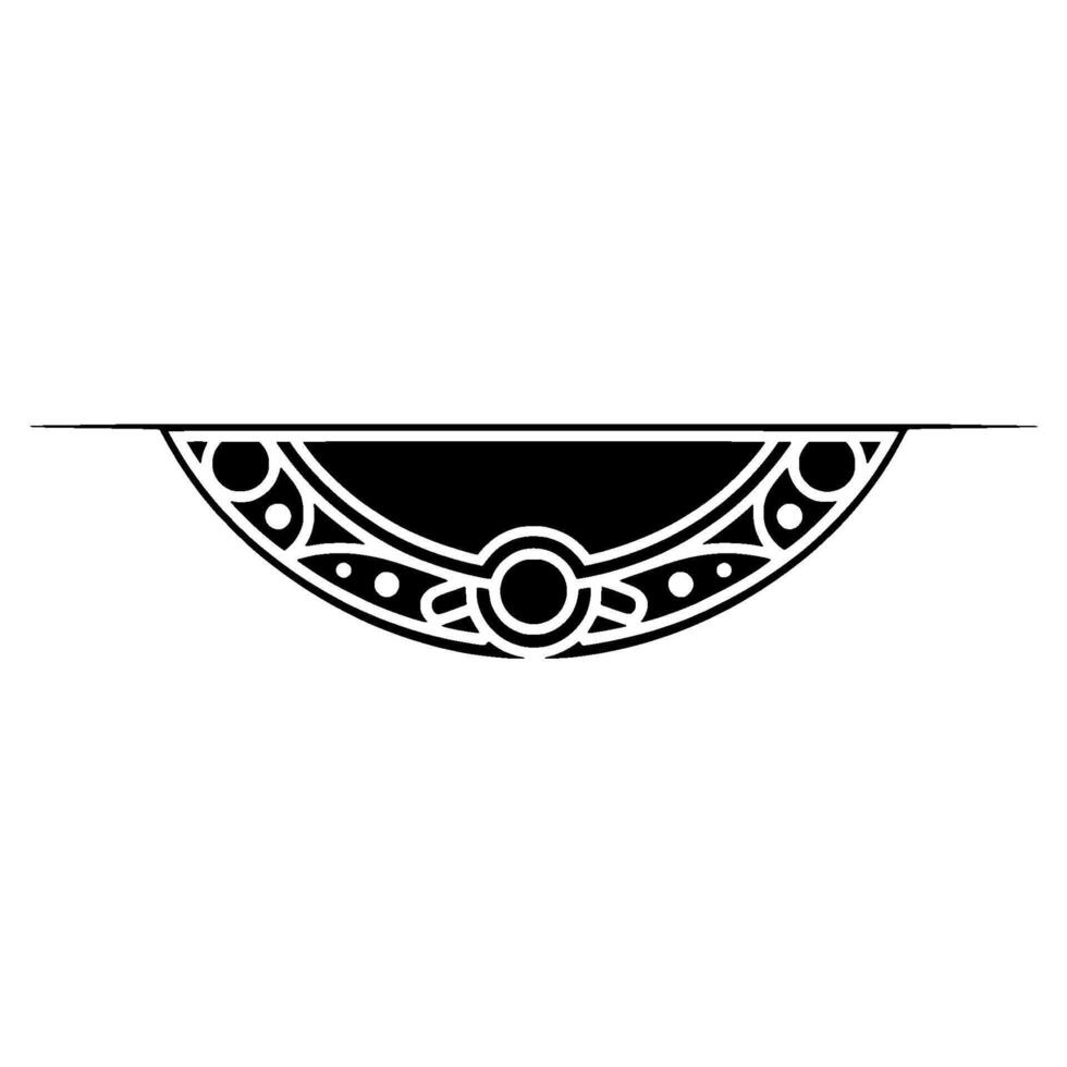 Abstract Decorative Border Element in Black White vector
