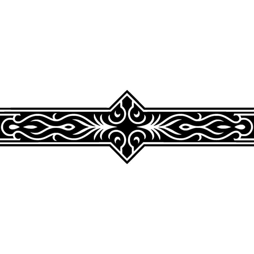 Decorative Ornamental Border , Black White, Geometric Pattern vector