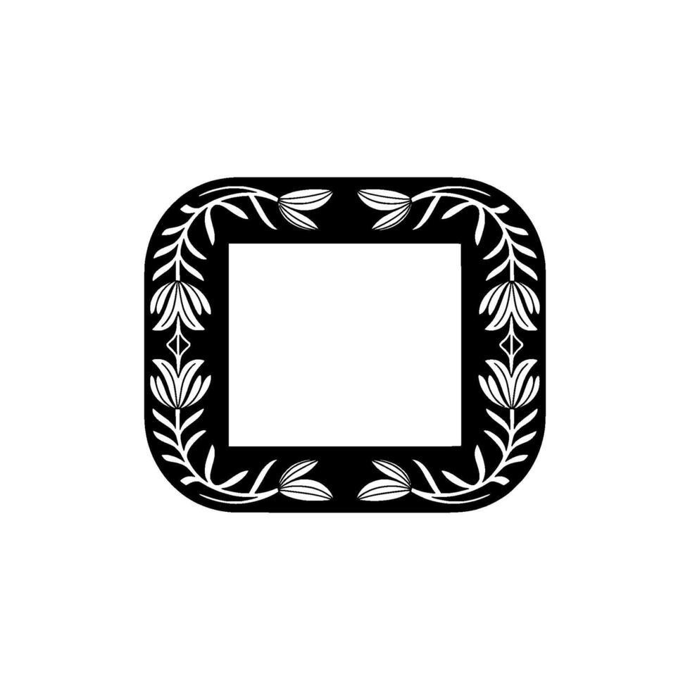 Elegant Floral Frame on Light Background, Minimalist Art vector