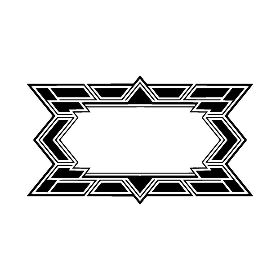 Geometric Art Deco Frame on White Background, Ornate vector