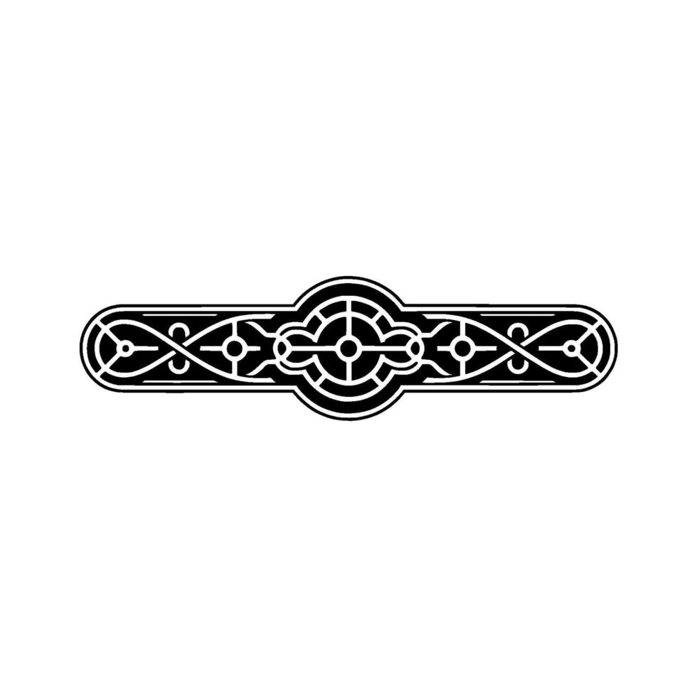 Ornate Black and White Decorative Border Element on White Background vector