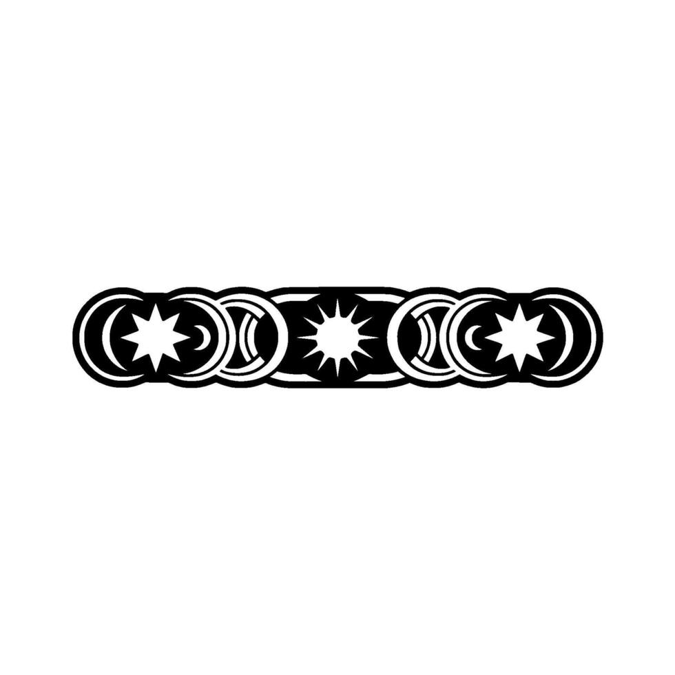 Celestial Pattern - Geometric Sun, Moon, Star vector