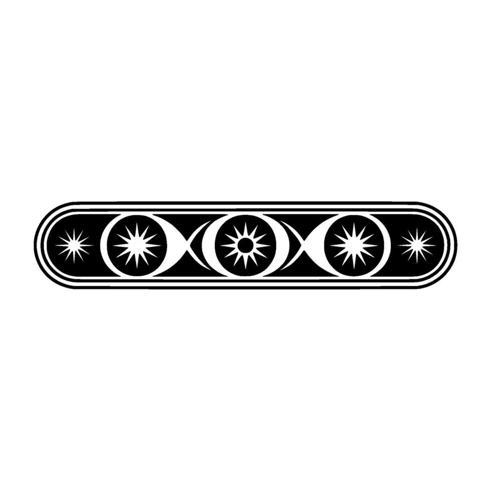 Geometric Eye and Star Motif Border, Minimalist vector