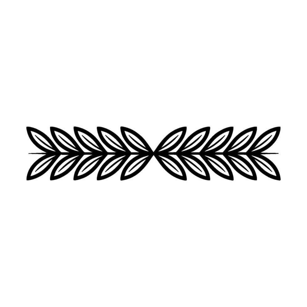 Minimalist Laurel Wreath Illustration - Black and White Decorative Element vector
